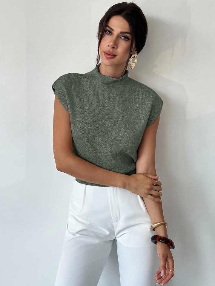 Claudia | Mock Neck Sleeveless Sweater Vest