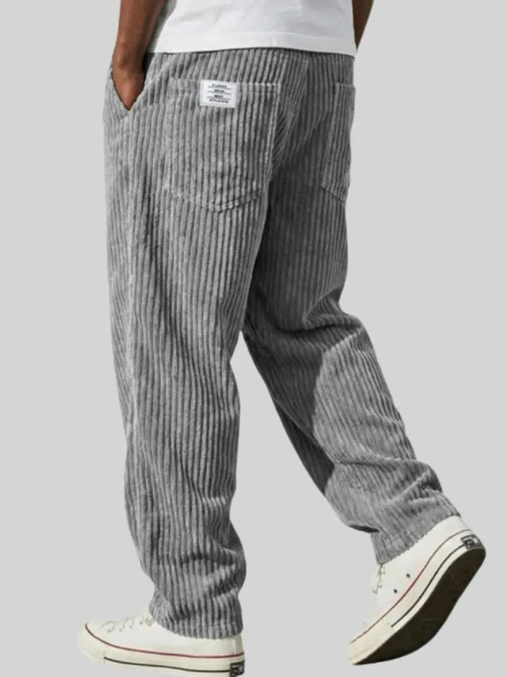 Men’s Casual Stripe Pants Relaxed Fit Drawstring Waist Everyday Trousers