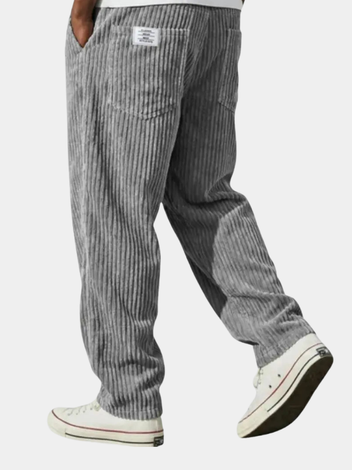 Men’s Casual Stripe Pants Relaxed Fit Drawstring Waist Everyday Trousers