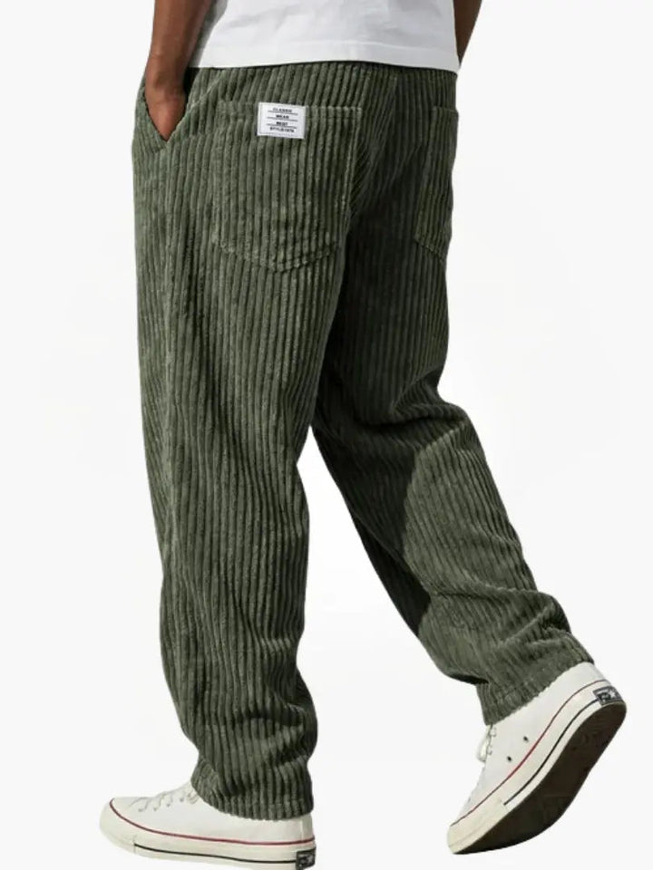 Men’s Casual Stripe Pants Relaxed Fit Drawstring Waist Everyday Trousers
