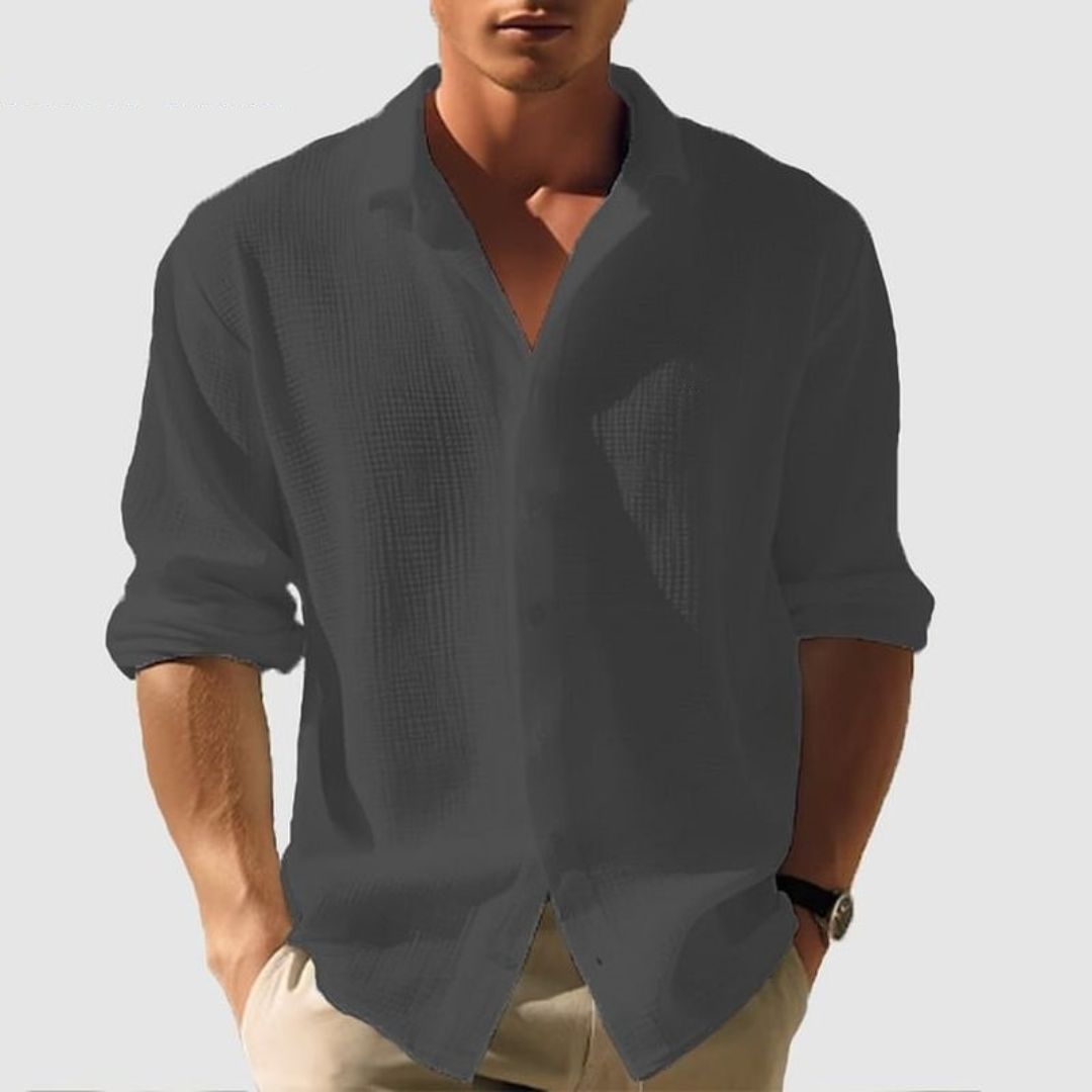 Men’s Casual Button Up Shirt Long Sleeve Relaxed Fit Everyday Shirt