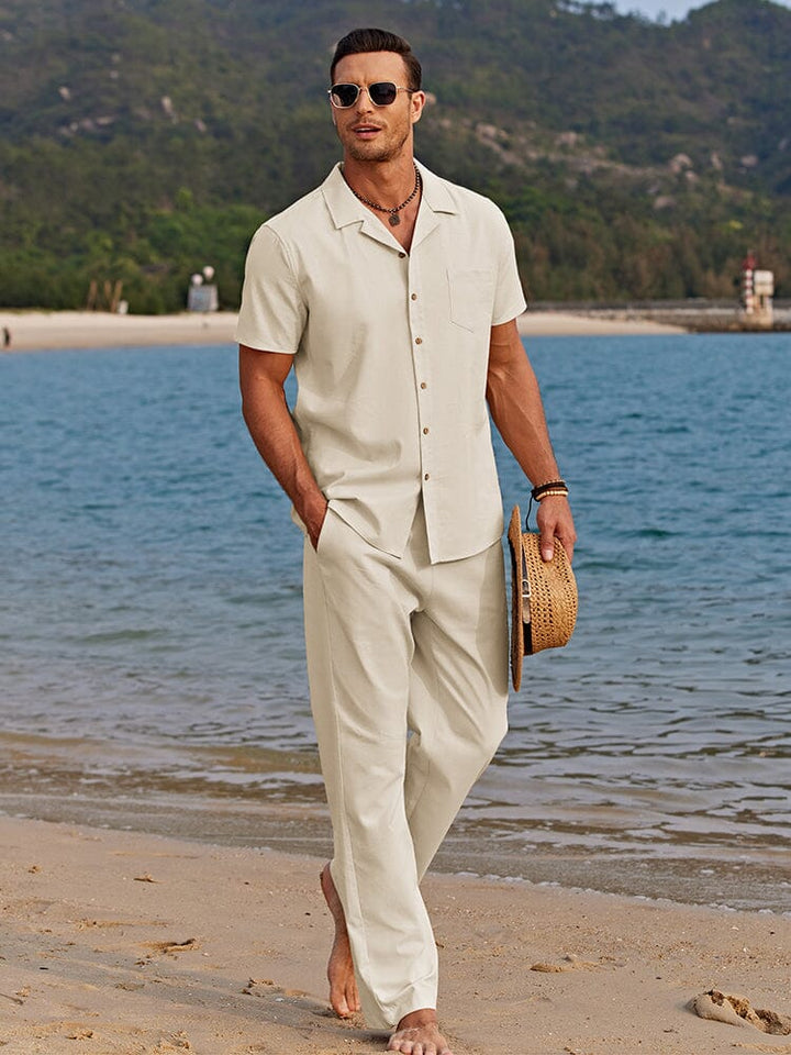 Camp Collar Shirt and Trousers Set – Beach Day Co-Ord