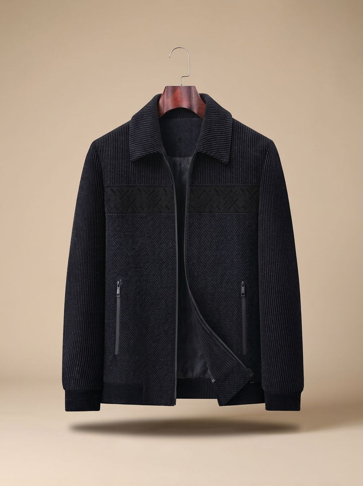 Ryan | Men's Textured Quilted Zip-Front Bomber Jacket