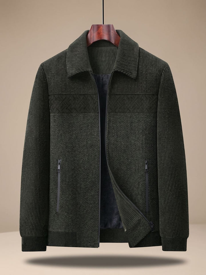 Ryan | Men's Textured Quilted Zip-Front Bomber Jacket
