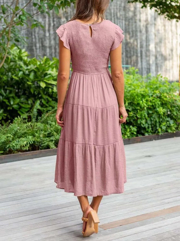 Midi Dress – Tiered Short-Sleeve Midi
