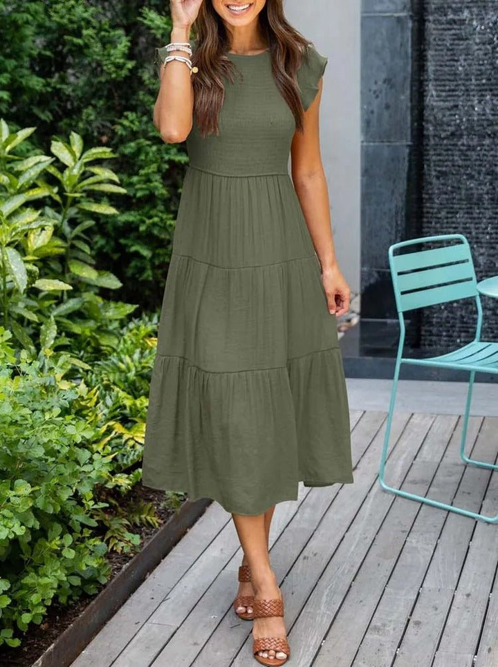 Midi Dress – Tiered Short-Sleeve Midi