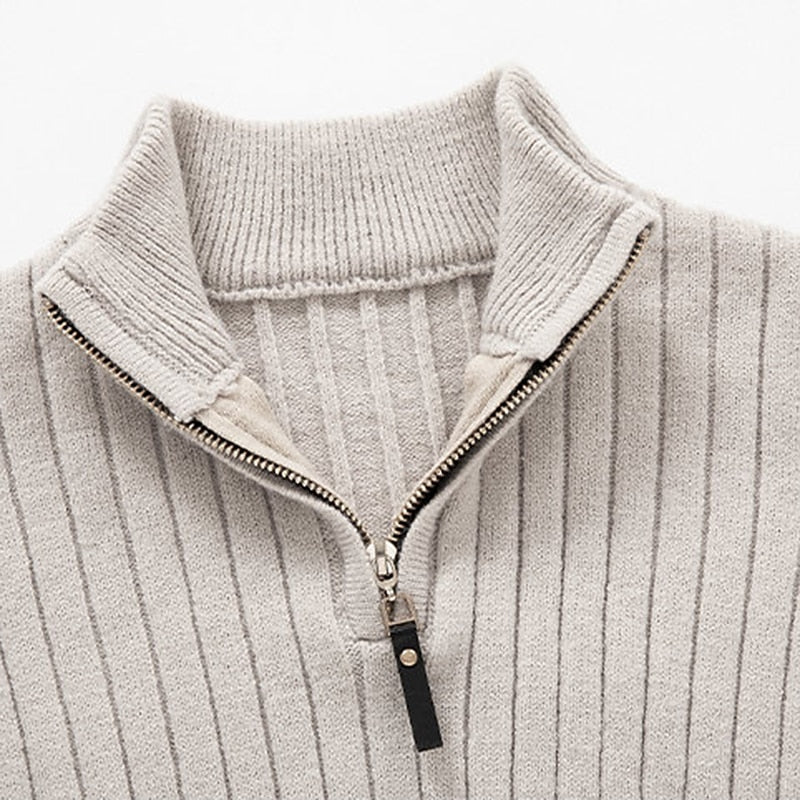 Gavin | Ribbed Quarter-Zip Sweater