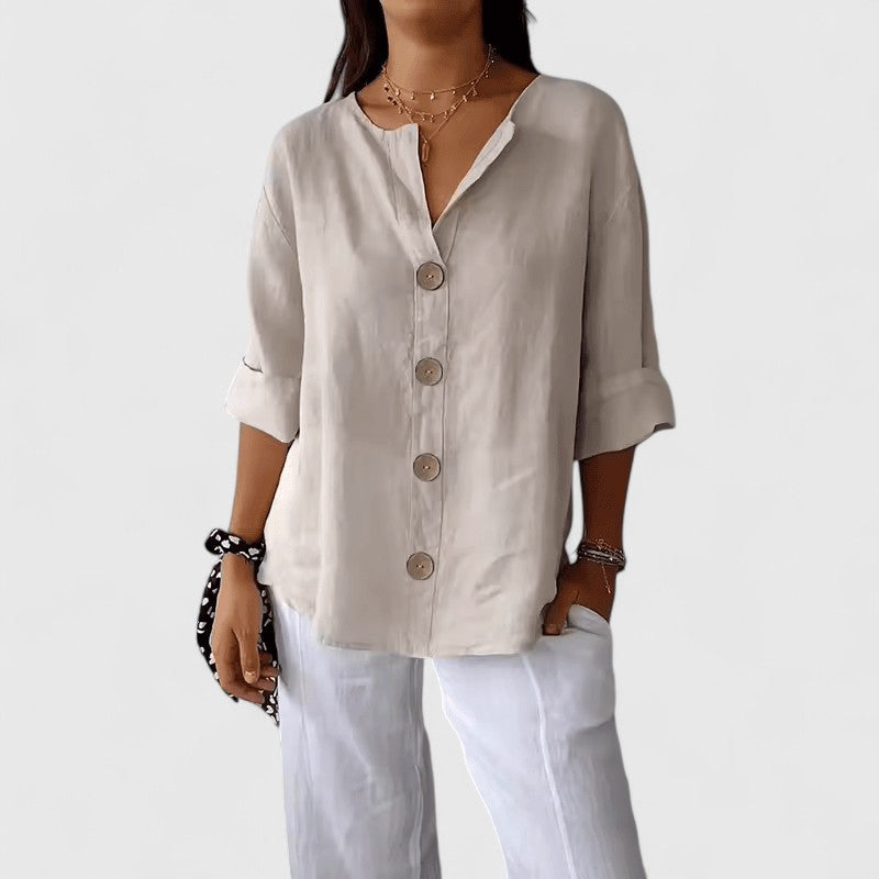 Olivia | Relaxed V-Neck Blouse