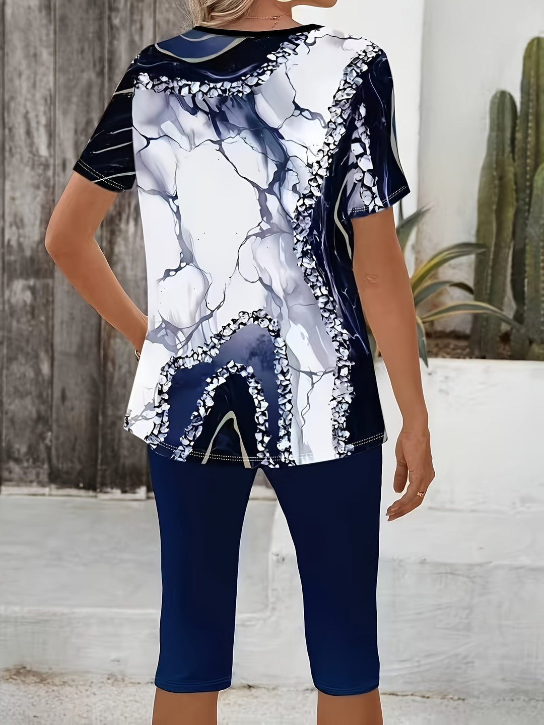 Philiberte | Geometric Print Two-Piece Set