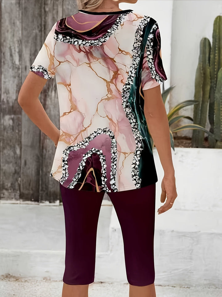 Philiberte | Geometric Print Two-Piece Set