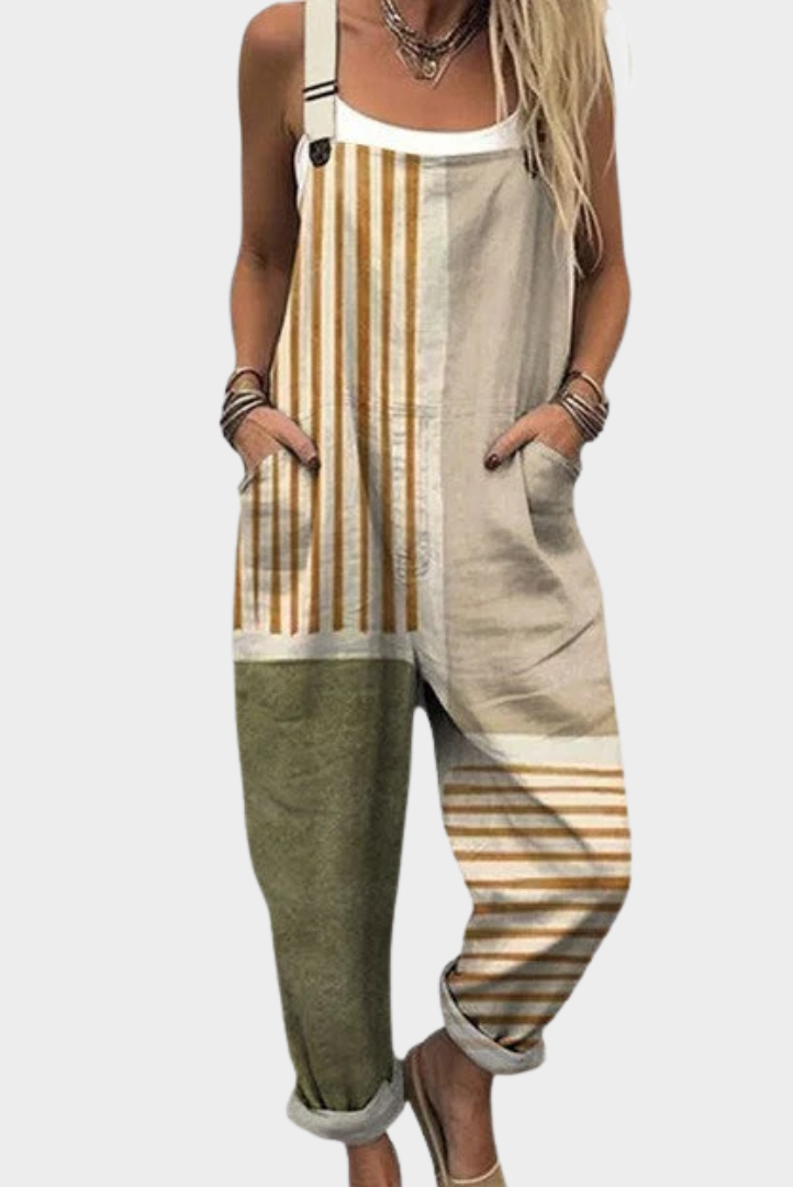 Relaxed Jumpsuit – Striped Two-Tone Ease