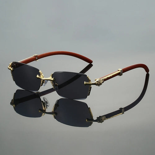 Arthur | Sunglasses Rimless Gold Frame Gradient UV400 Protection