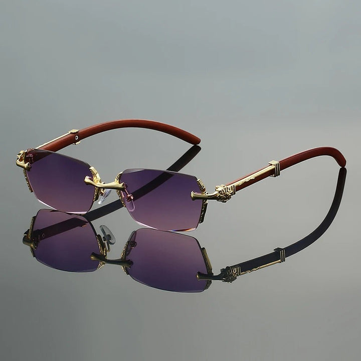 Arthur | Sunglasses Rimless Gold Frame Gradient UV400 Protection