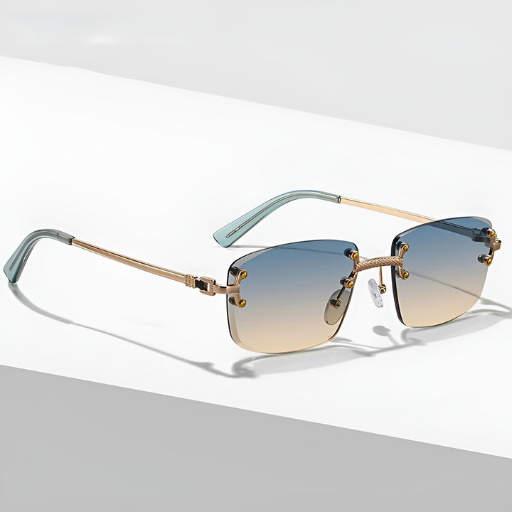 Amelia | Sunglasses Rimless Gradient Lenses UV400 Protection Gold