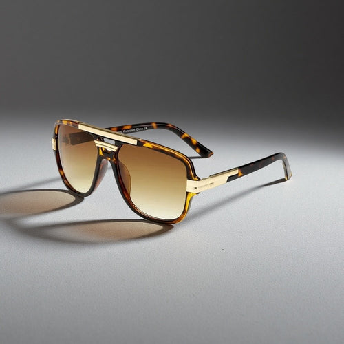 Alfie | Sunglasses Tortoiseshell Aviator UV400 Square Frame Gold