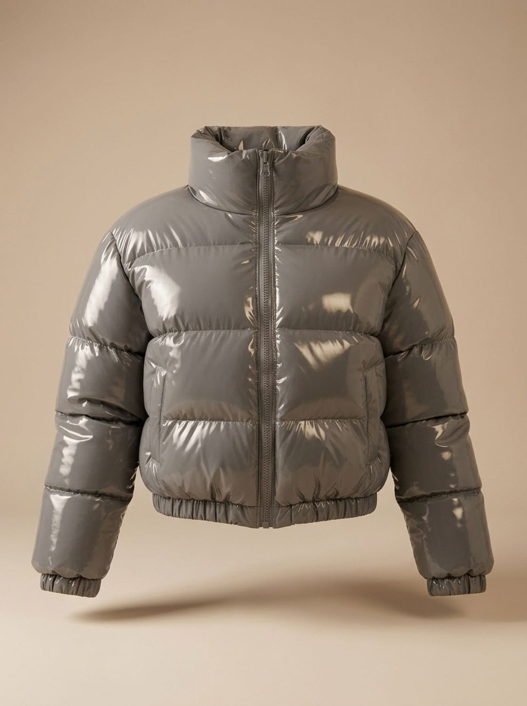 Scarlett | Women's Cropped Glossy Zip-Up Puffer Jacket