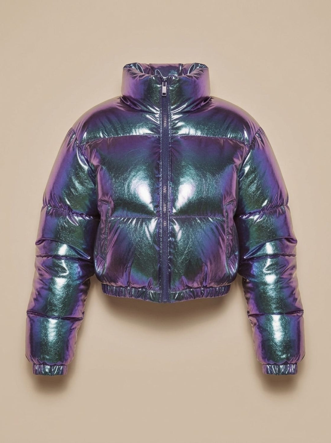 Scarlett | Women's Cropped Glossy Zip-Up Puffer Jacket