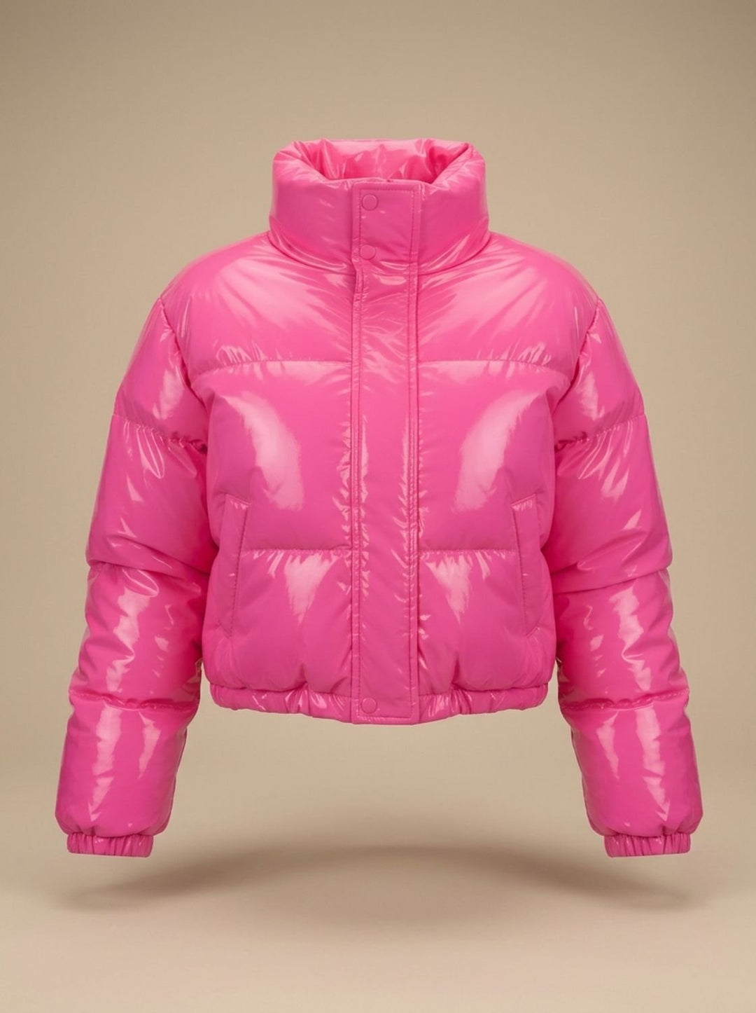 Scarlett | Women's Cropped Glossy Zip-Up Puffer Jacket