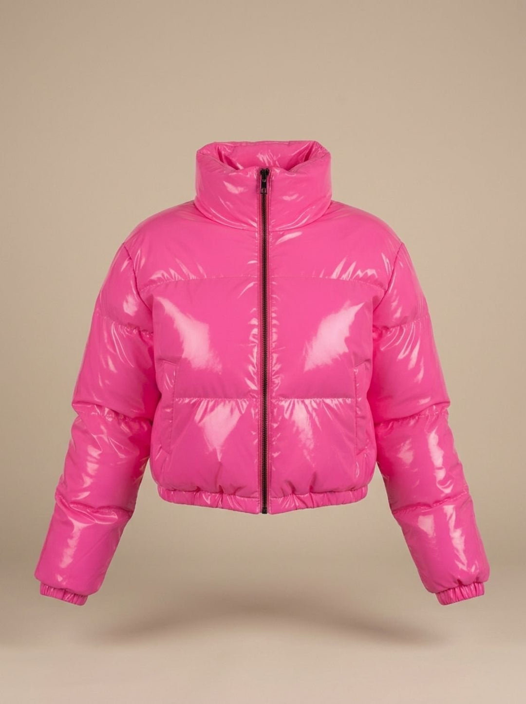 Scarlett | Women's Cropped Glossy Zip-Up Puffer Jacket