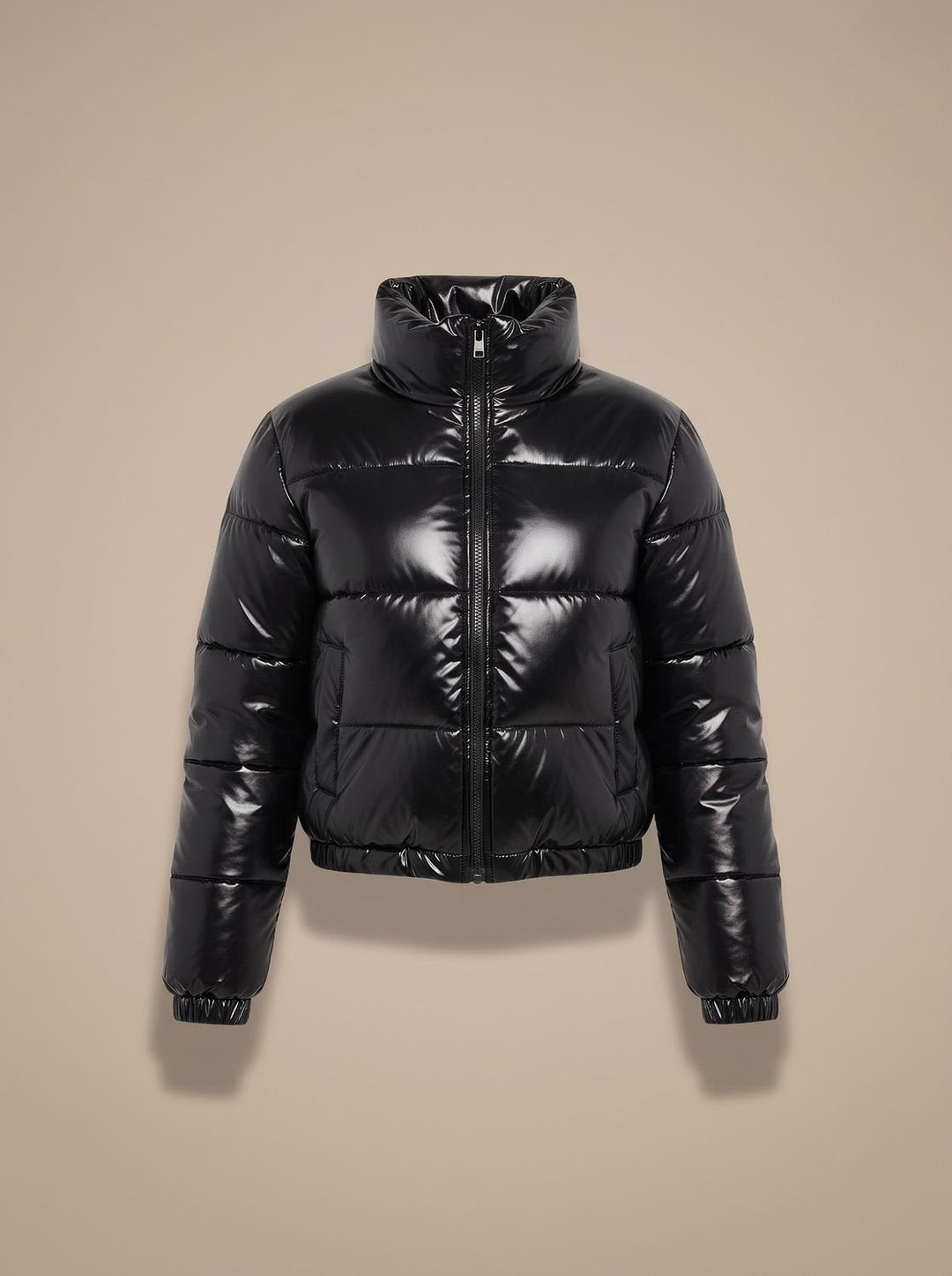 Scarlett | Women's Cropped Glossy Zip-Up Puffer Jacket