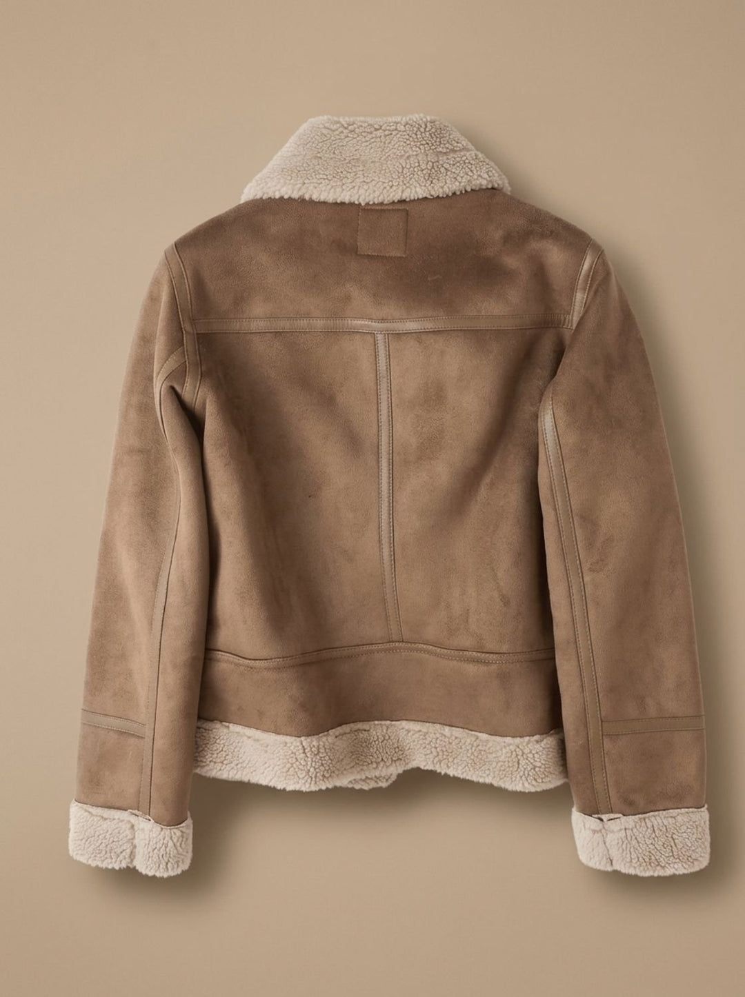 Harper | Women's Faux Shearling Aviator Jacket Belted Asymmetric-Zip