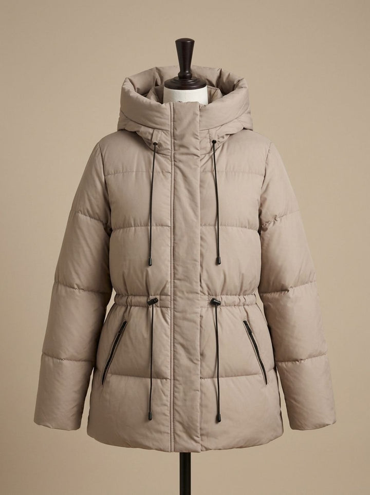 Amelia | Women's Fitted Faux Fur Hood Cropped Puffer Jacket