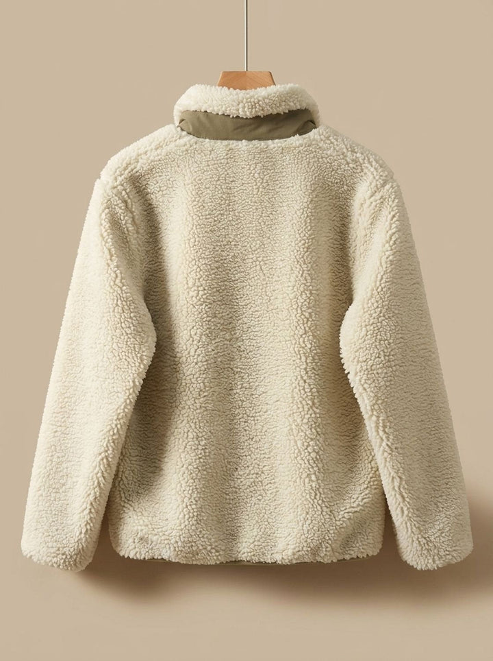 Eleanor | Women's Full Zip-Up Sherpa Fleece Relaxed-Fit Jacket