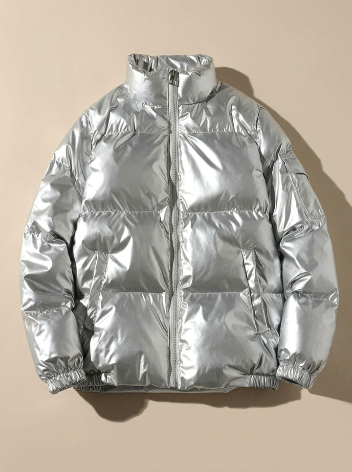 Scarlett | Women's Glossy Stand-Collar Quilted Puffer Jacket
