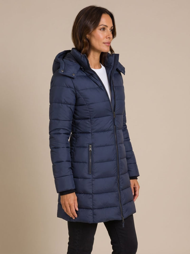 Madison | Women's Long Hooded Quilted Puffer Jacket with Full-Zip