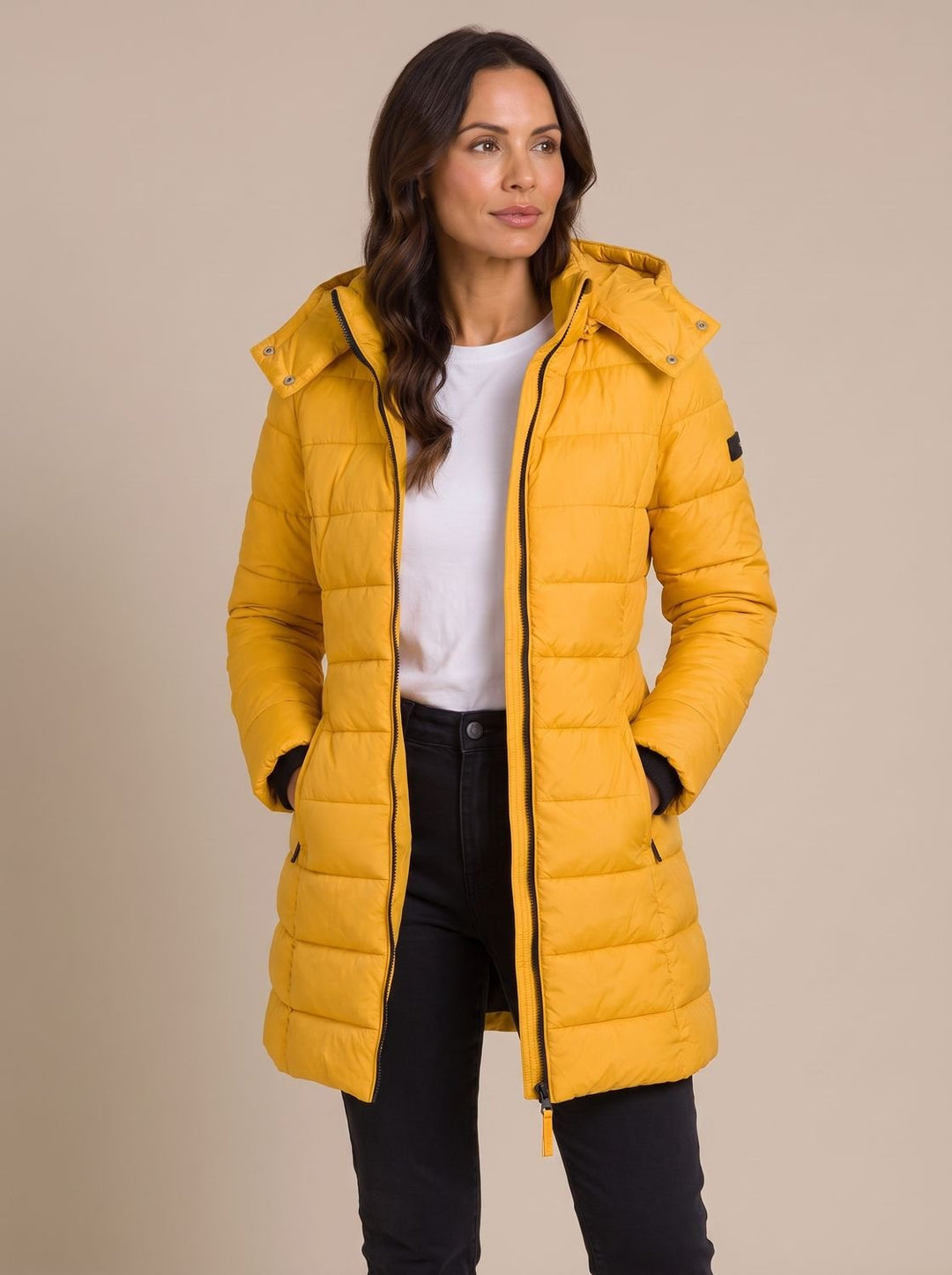Madison | Women's Long Hooded Quilted Puffer Jacket with Full-Zip