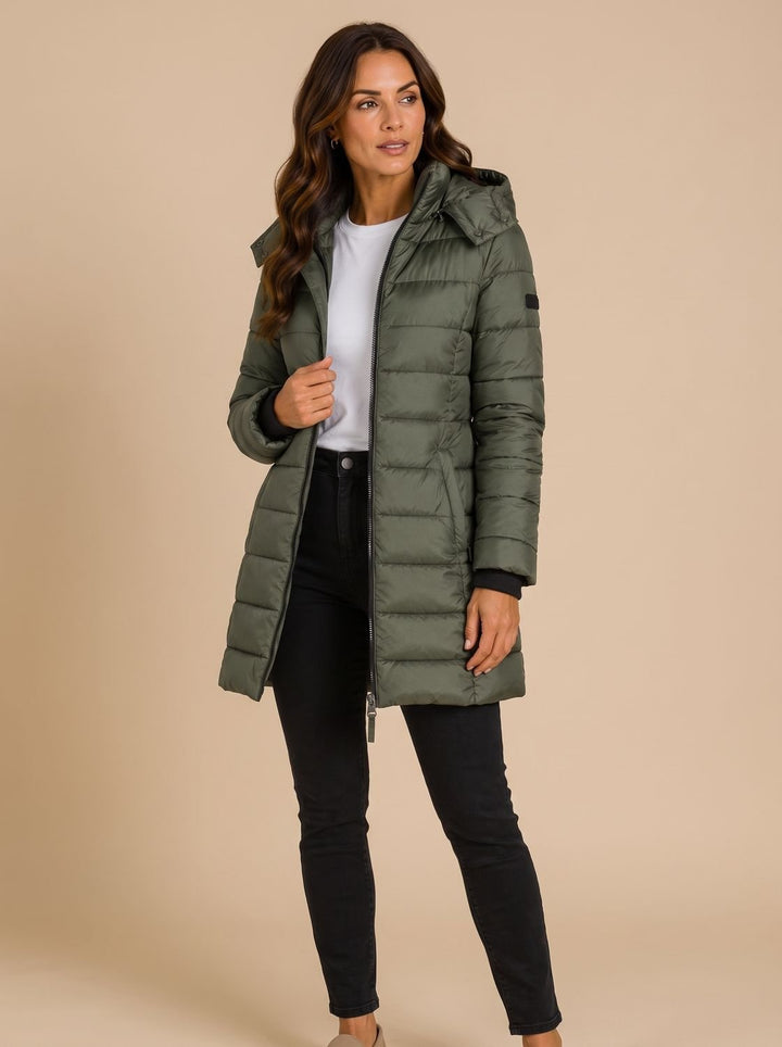 Madison | Women's Long Hooded Quilted Puffer Jacket with Full-Zip