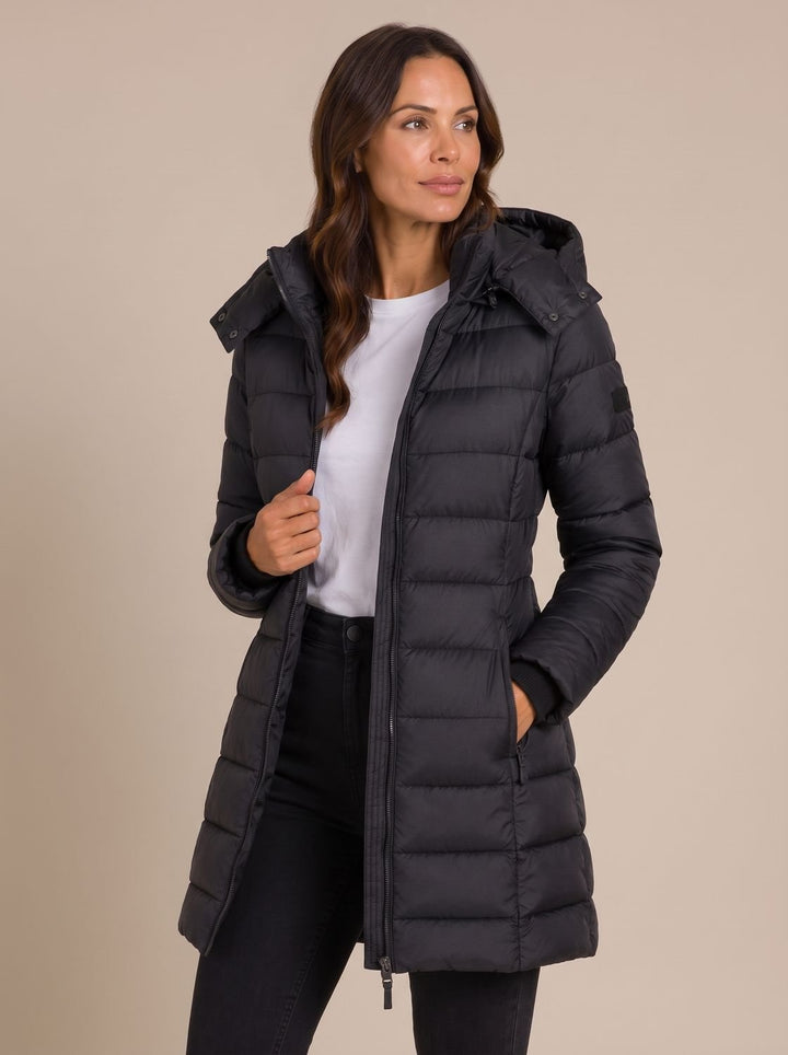 Madison | Women's Long Hooded Quilted Puffer Jacket with Full-Zip
