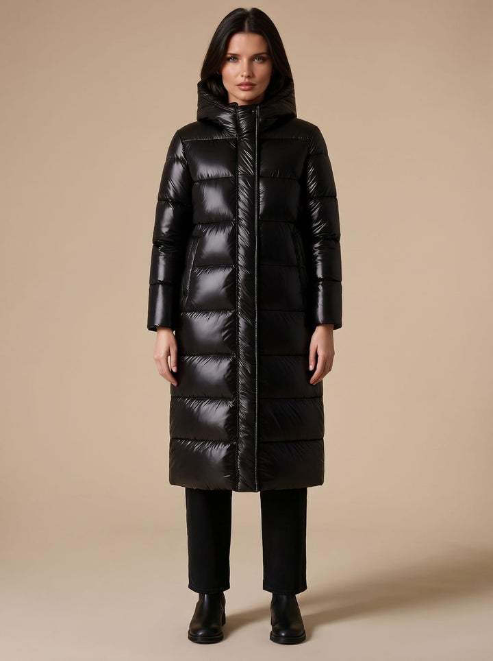 Penelope | Women's Longline Quilted Hooded Puffer Jacket