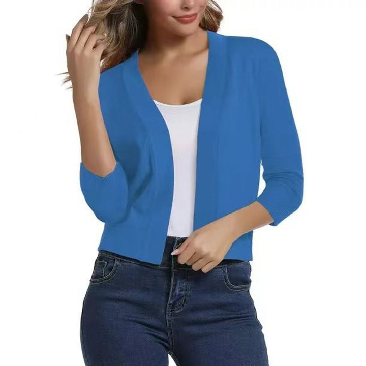 Olivia | Women's Open-Front 3/4 Sleeve Cropped Cardigan