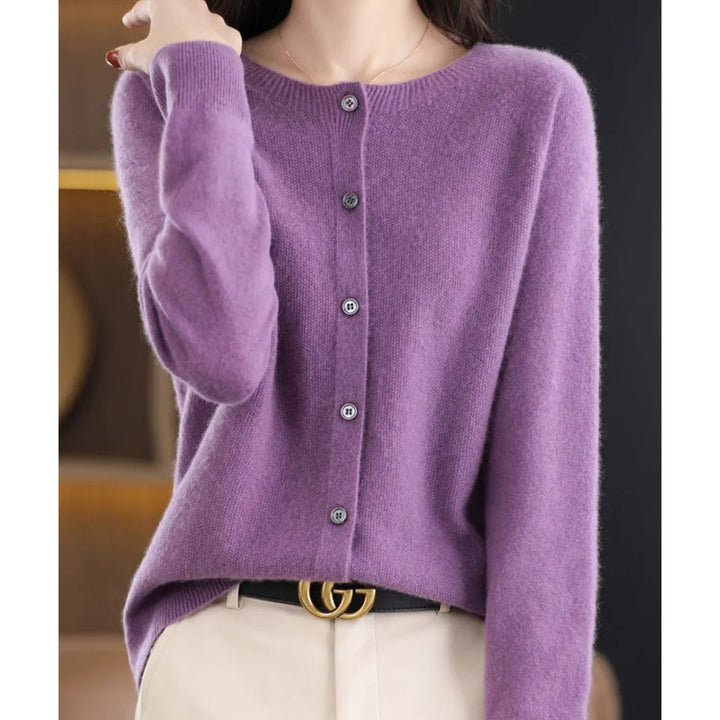 Layla | Women's Oversized Merino Wool Button-Front Knit Cardigan