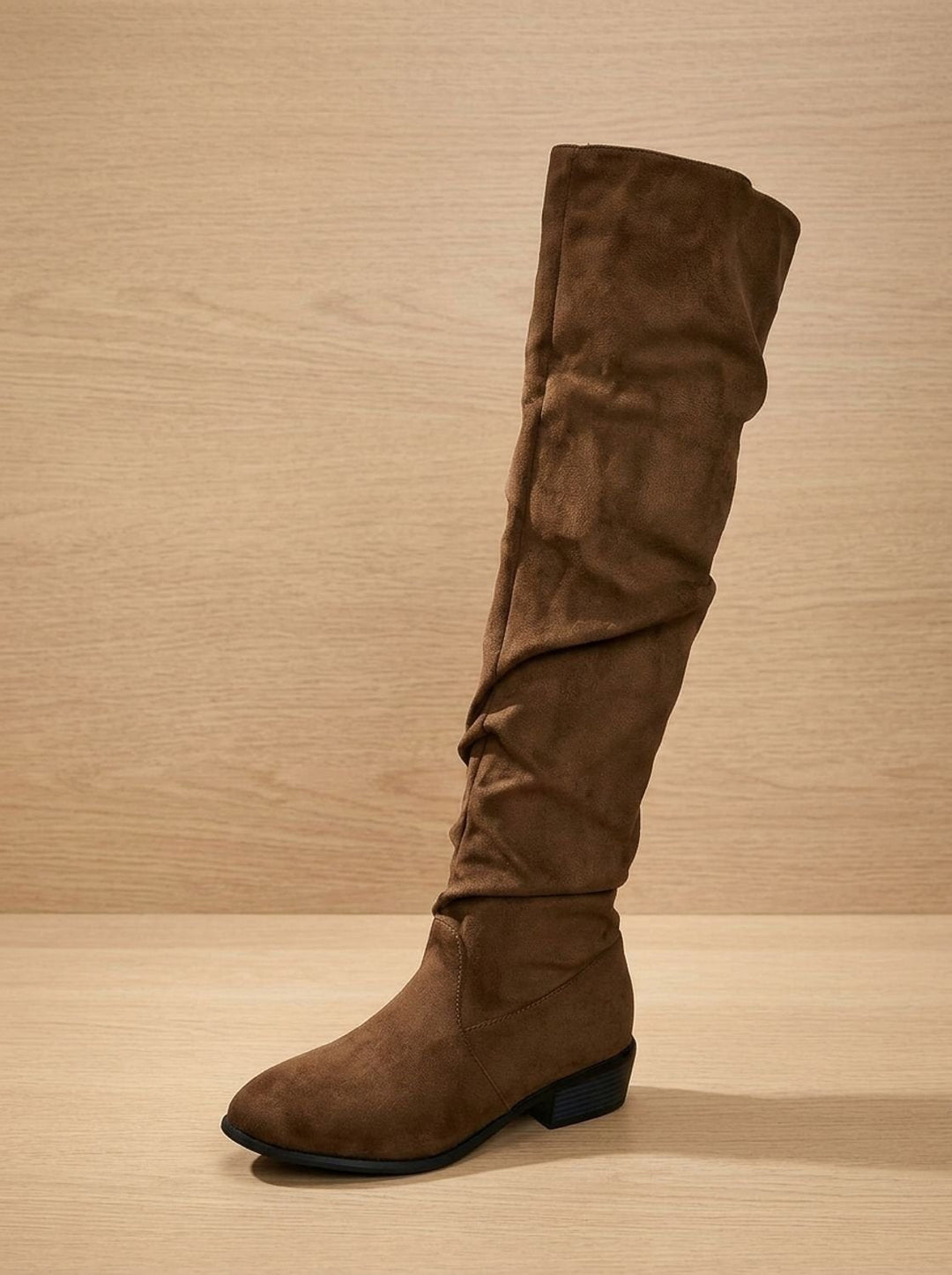 Charlotte | Women's Slouchy Over-the-Knee High Boots Pointed Toe Low Stacked Heel