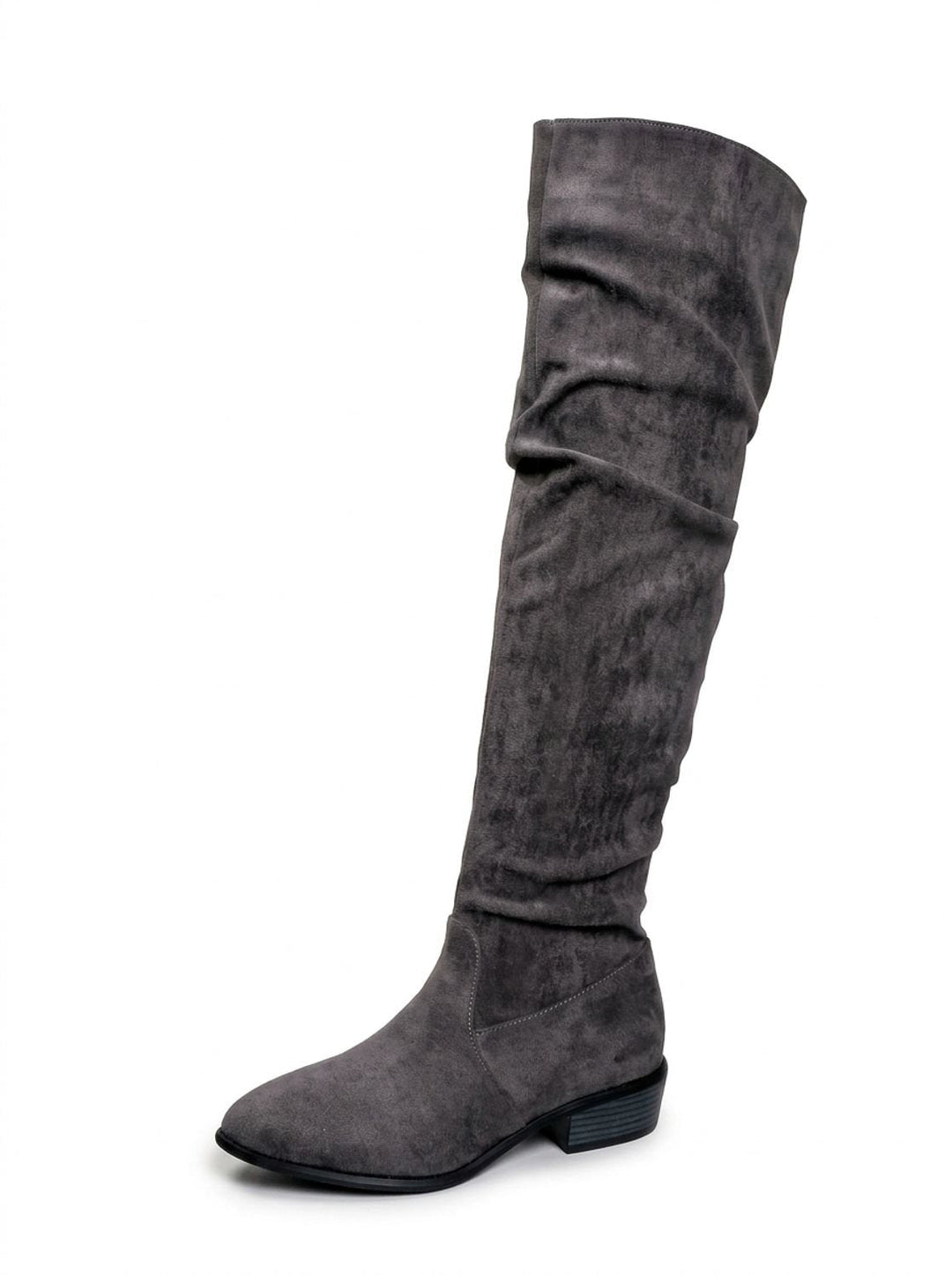 Charlotte | Women's Slouchy Over-the-Knee High Boots Pointed Toe Low Stacked Heel