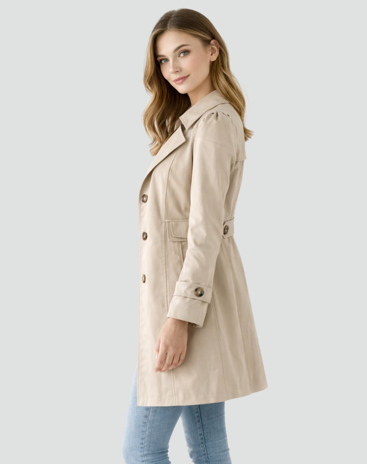Layla | Women's Tailored Mid-Length Double-Breasted Trench Coat